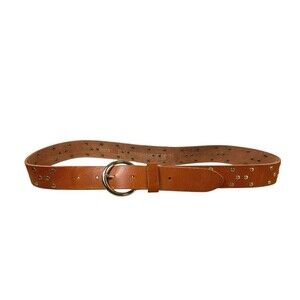 Amsterdam Heritage Cognac Brown Leather Belt Women’s Size M (95 CM) Studded